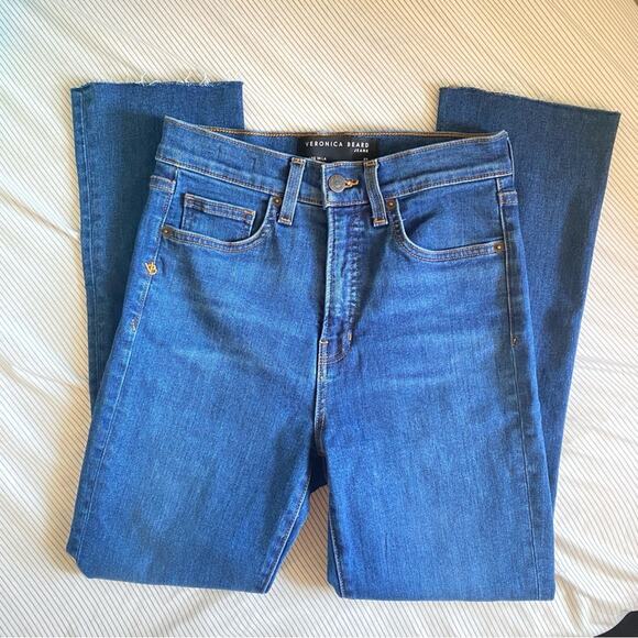 Veronica BEARD 11" CARLY KICK-FLARE JEANs bright blue high rise denim - Picture 2 of 5